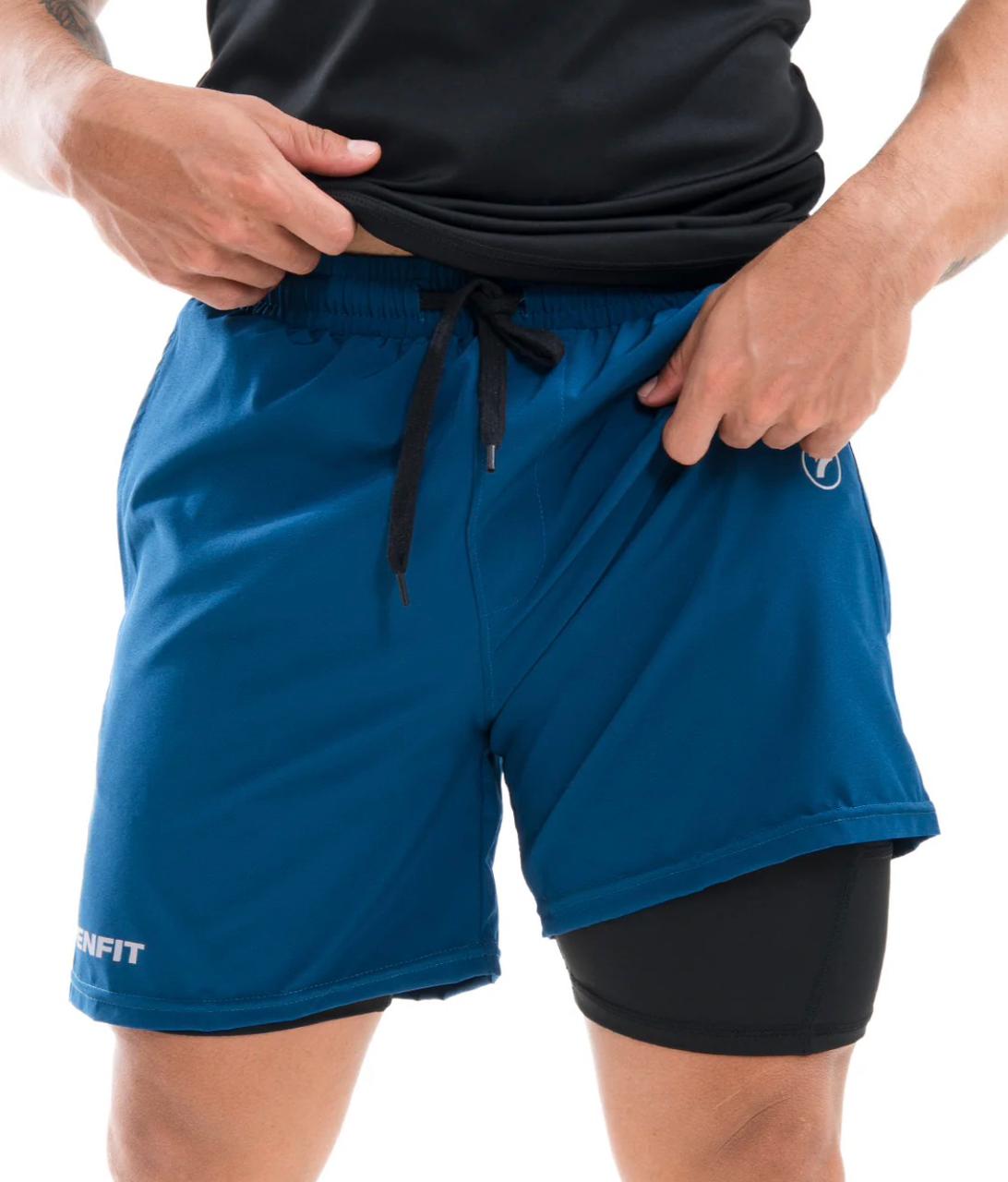 Pantaloneta hombre deportiva con licra interna
