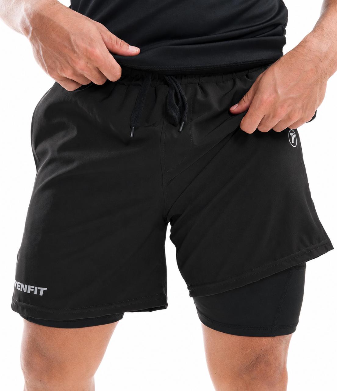 Pantaloneta hombre deportiva con licra interna