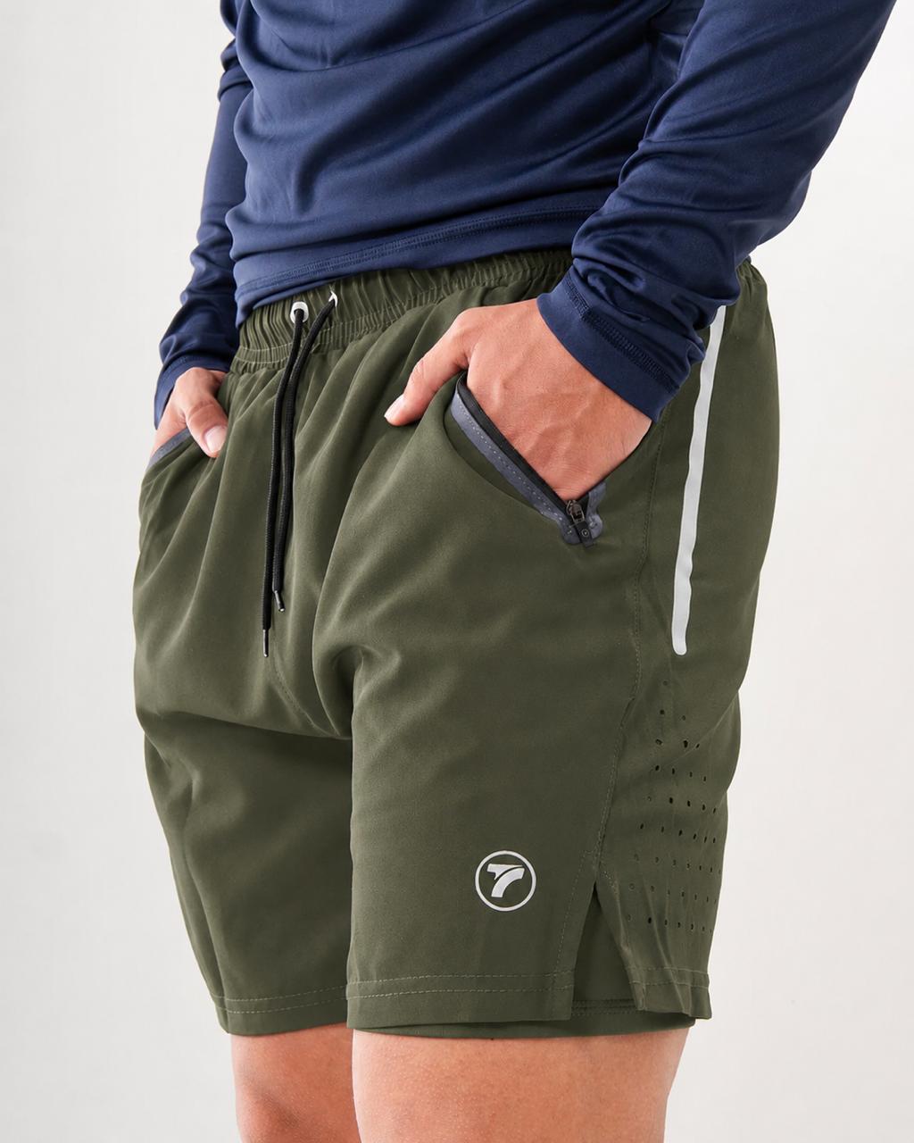 Pantaloneta hombre deportiva con licra interna