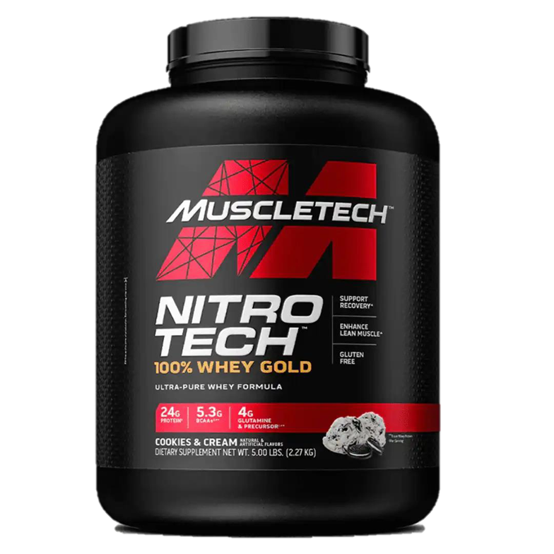 PROTEÍNA + AMINOS Nitro Tech 100% Whey Gold - Cookies & Cream 5Lb
