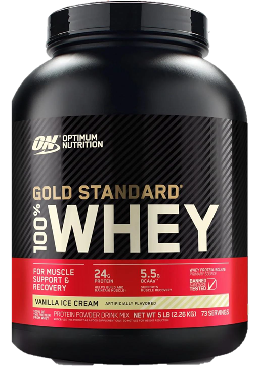 Proteína Gold Standard 100% Whey - 5Lb /  73 Servicios